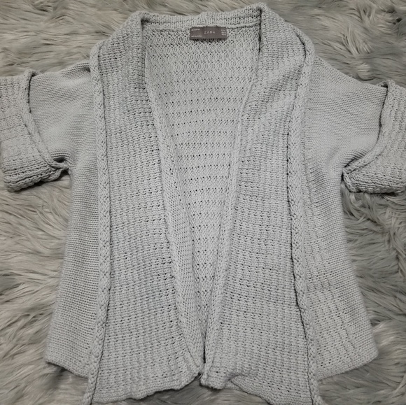 Zara Sweaters - Zara open front grey short sleev cardigan Zara Sweaters - Zara open front grey short sleev cardigan